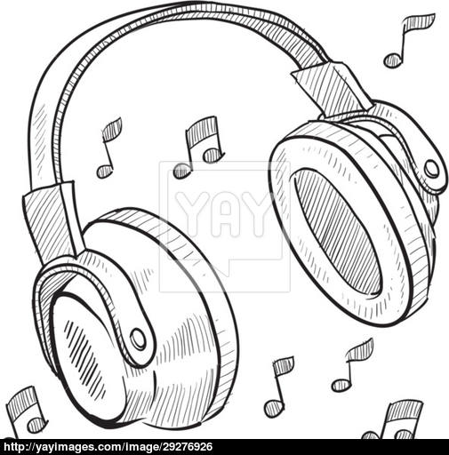 505x512 Audio Headphones Sketch Vector