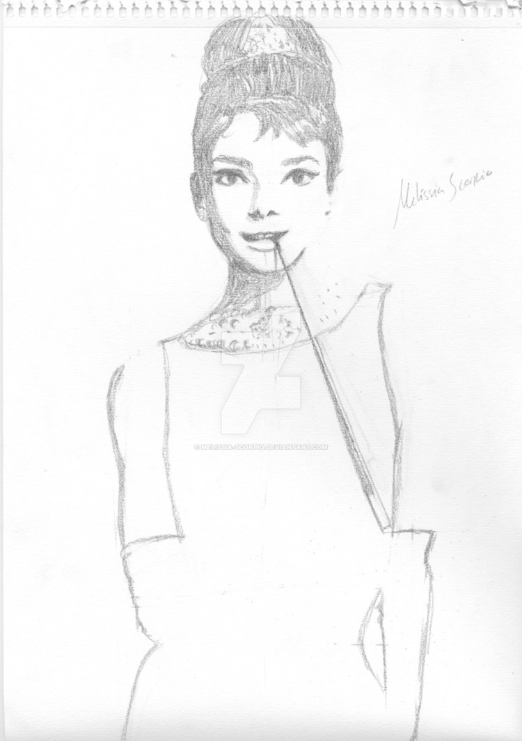 750x1065 Audrey Hepburn Sketch (Not Finished) By Melissia Scorpio