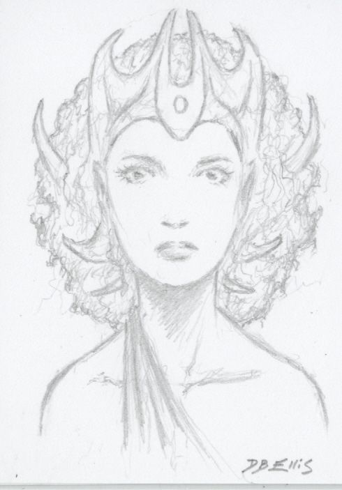 490x703 Princess Aura Original Sci Fi Art, Aceo, Based On Flash Gordon
