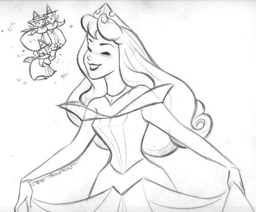 500x414 Princess Aurora Drawing! Step By Step Drawings!