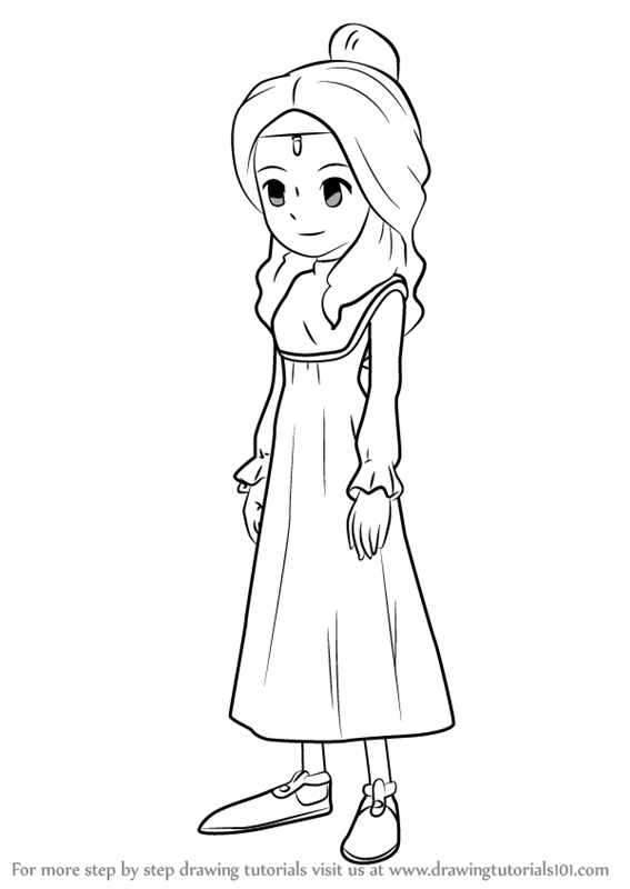 567x800 Step By Step How To Draw Aurora From Professor Layton
