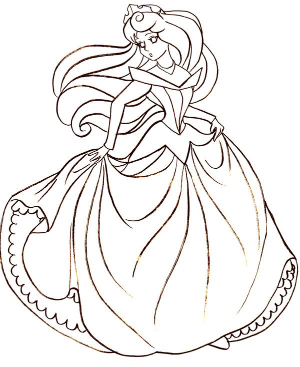 600x733 Aurora Line Drawing By Enkeli19