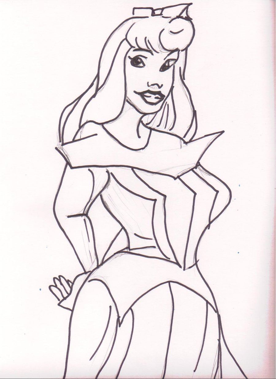 900x1237 Aurora Sleeping Beauty Lineart By Johnreynolds