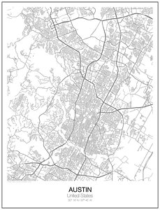 229x300 Austin Map Art