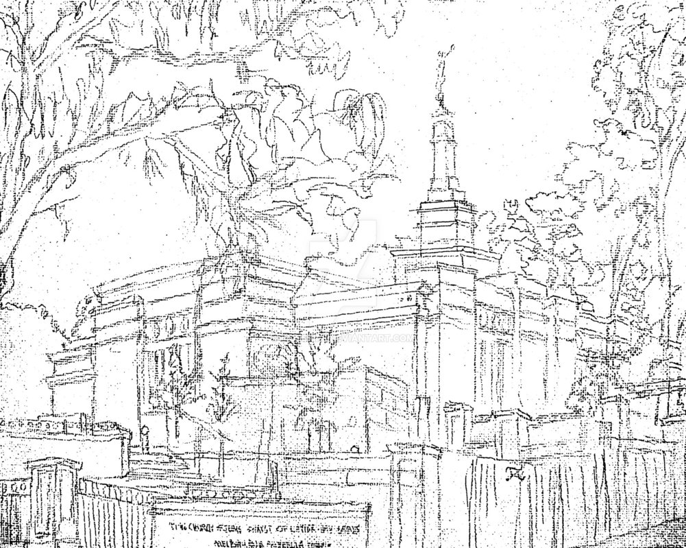 1001x799 Melbourne Australia Lds Temple Sketch By Ridesfire