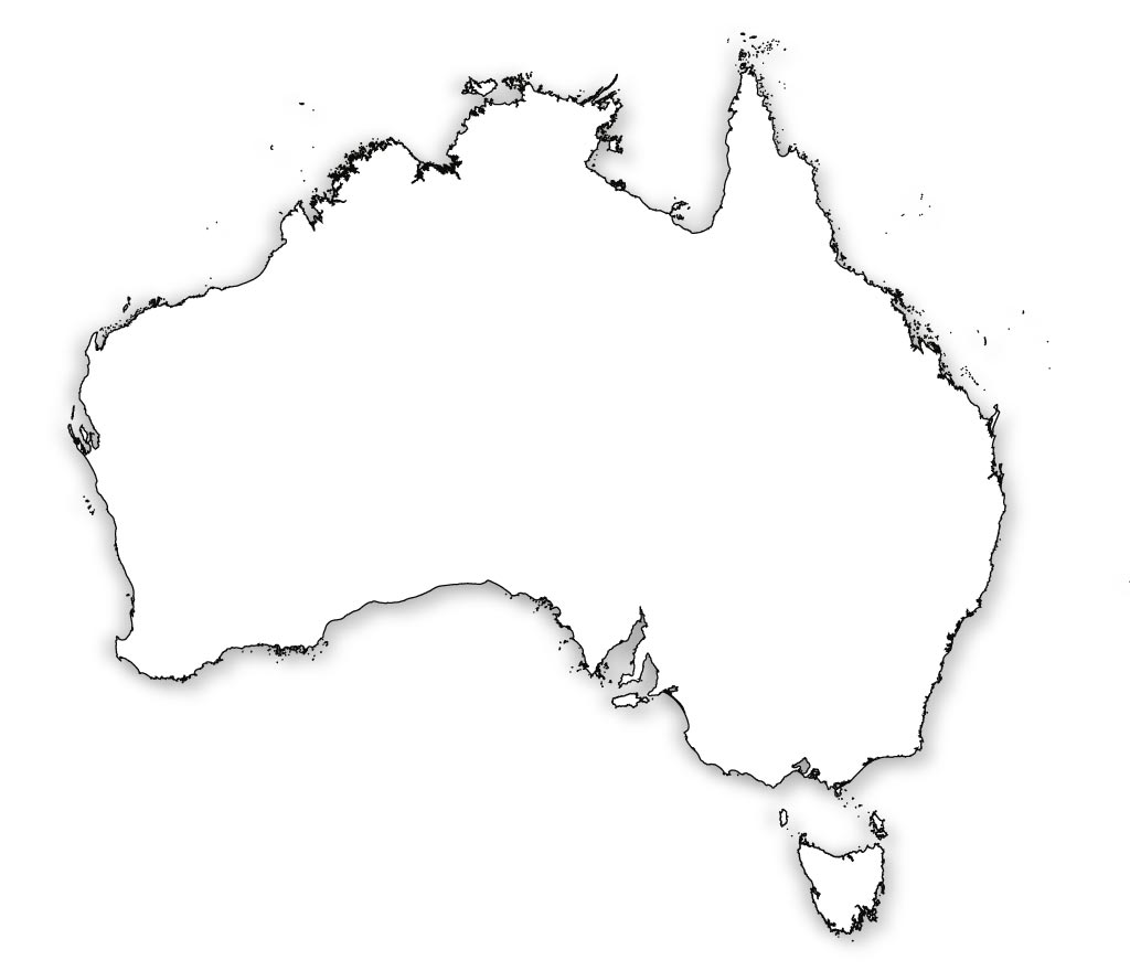 1024x880 Blank Map Of Australia, Outline Map Of Australia