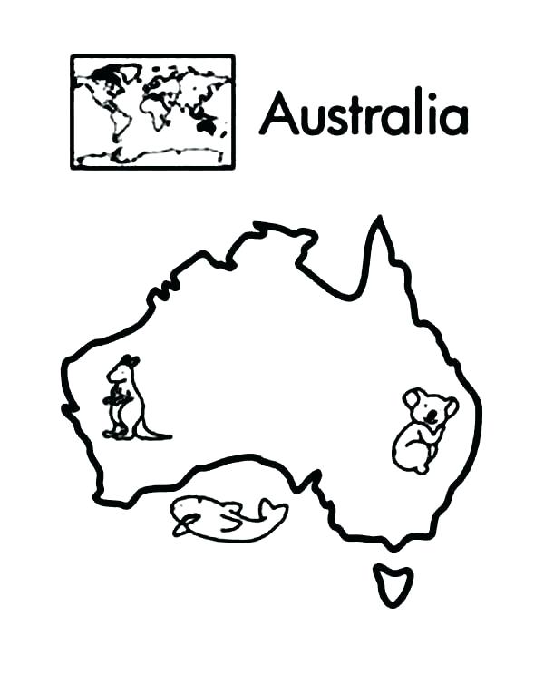 600x755 Australian Coloring Pages Coloring Pages Continent In World Map