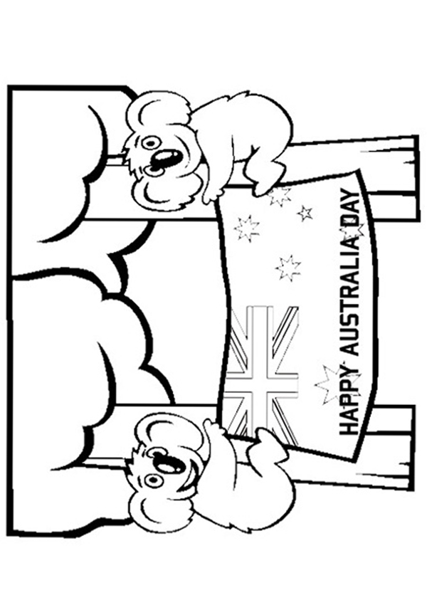 600x850 Free Online Australia Day Colouring Page