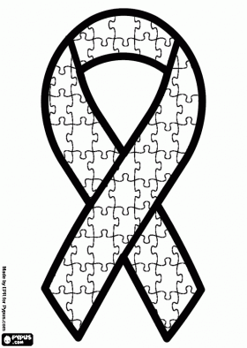 280x394 World Autism Awareness Day, 2 April. A Ribbon With Puzzle's Pieces