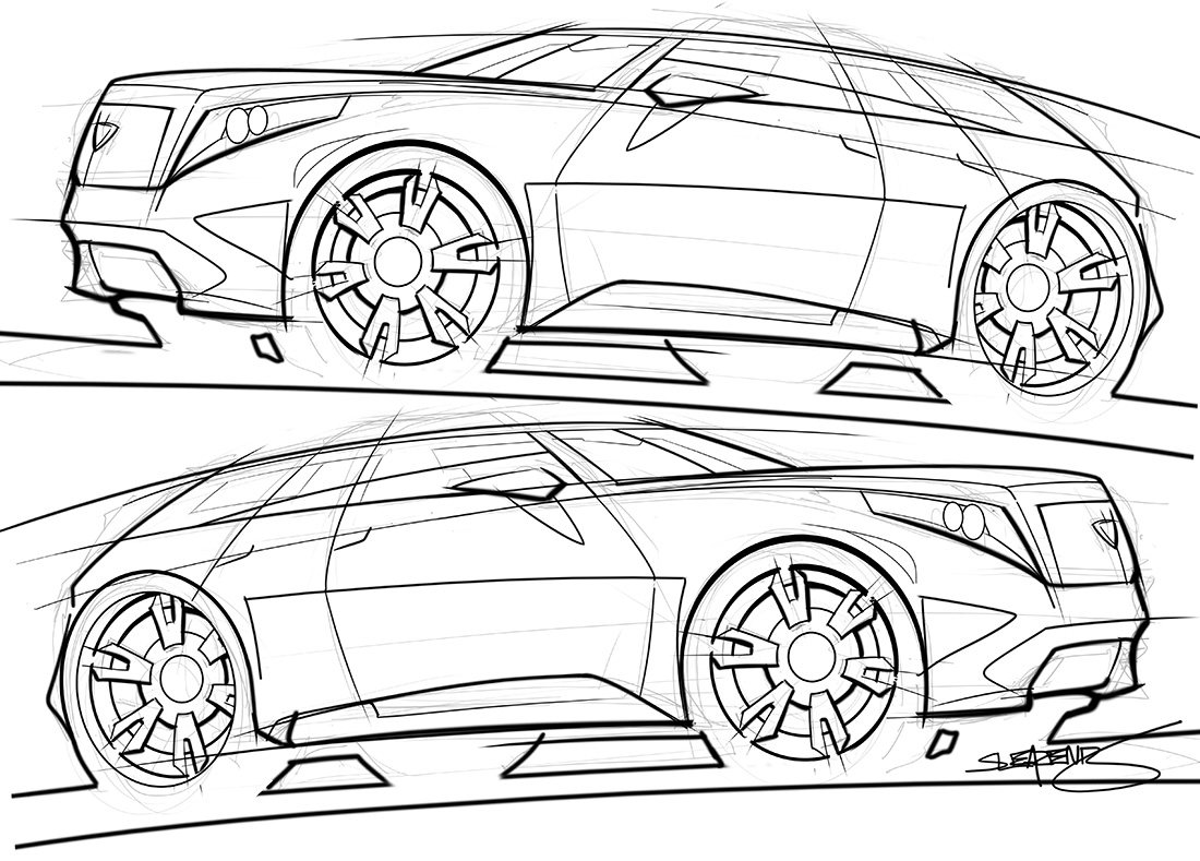 1100x789 Tough Looking Cadillac Suv Concept Sketch Scottdesigner