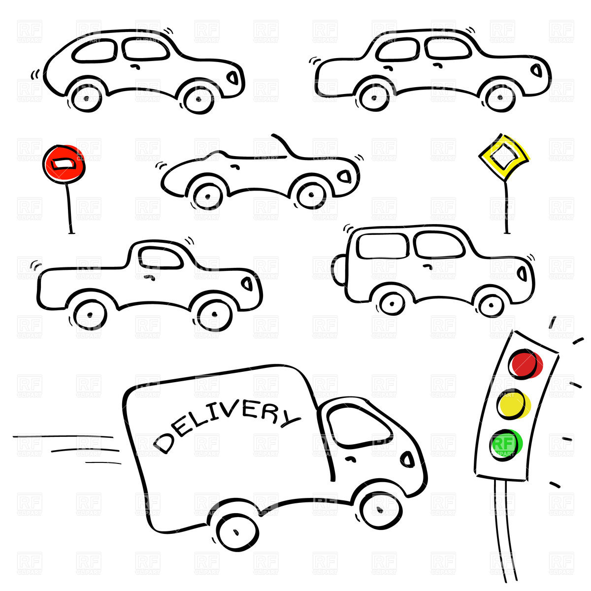 1200x1200 Cartoon Style Vehicles