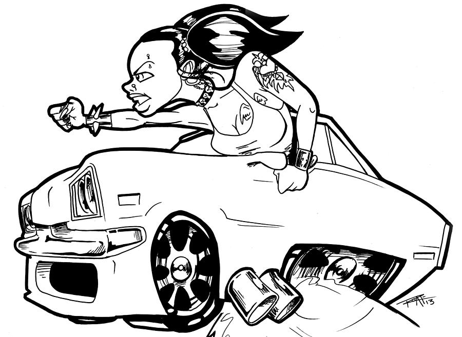 900x657 Car Wench Drawing By Big Mike Roate