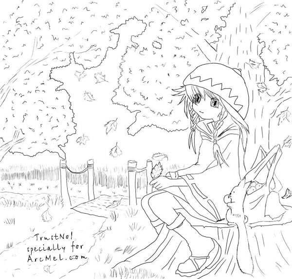 600x573 How To Draw Autumn Step By Step