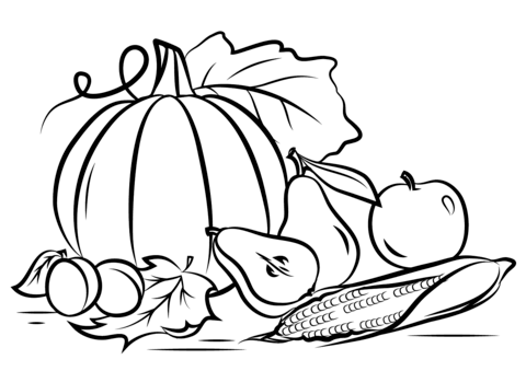 480x339 Autumn Harvest Coloring Page Free Printable Coloring Pages