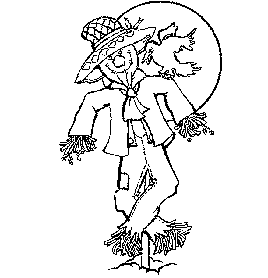 880x912 Wanted Scarecrow Coloring Page Autumn Scene With Free Printable