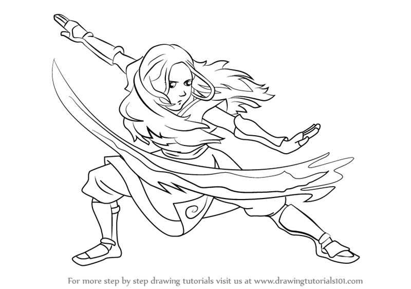 800x562 Step By Step How To Draw Katara From Avatar The Last Airbender