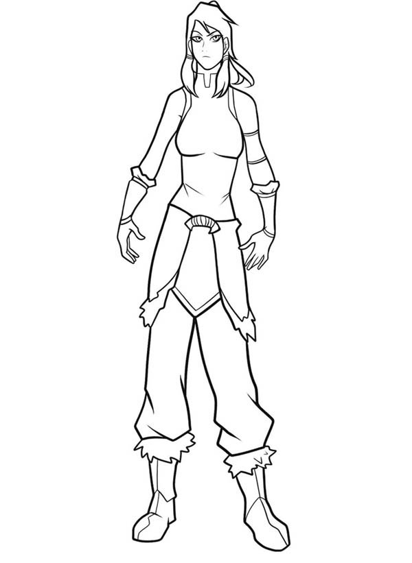 600x821 Drawing Korra The Avatar Coloring Page Color Luna