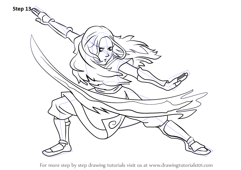 845x594 Step By Step How To Draw Katara From Avatar The Last Airbender