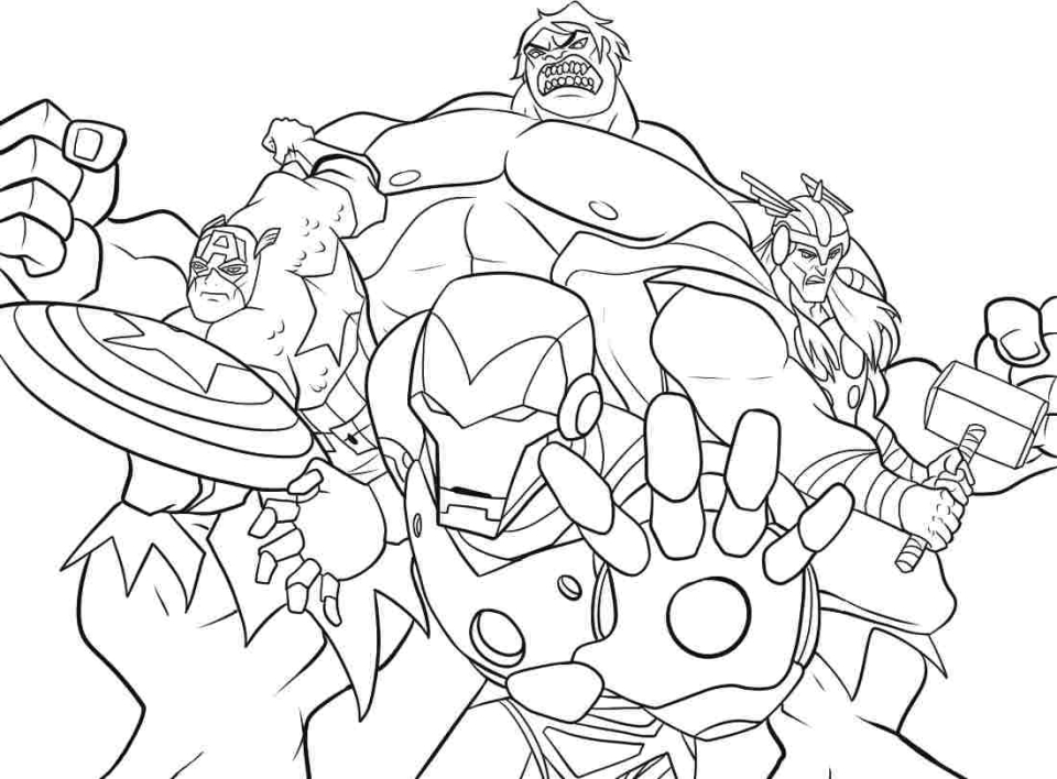 960x708 Free Printable Avengers Coloring Pages
