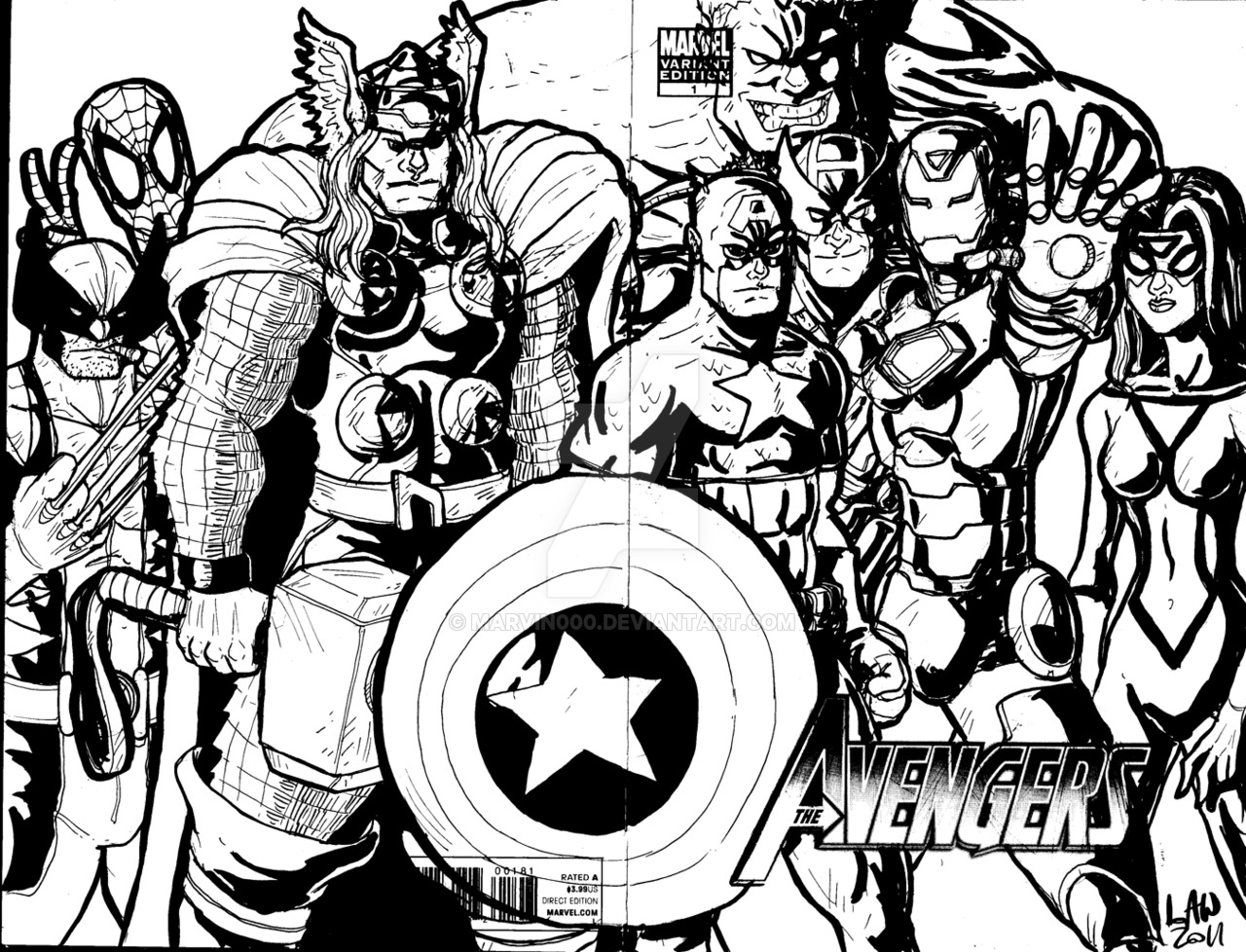 1280x978 Avengers Sketch Cover By Marvin000