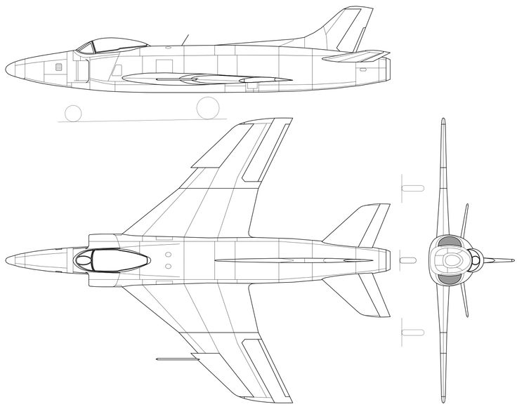 736x583 Line Drawing Of The Supermarine Swift Jet Aircraft