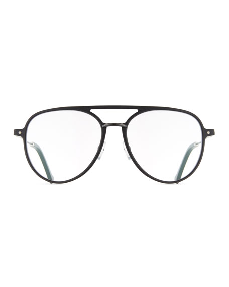 456x570 Grey Ant Praph Aviator Optical Frames, Black Neiman Marcus
