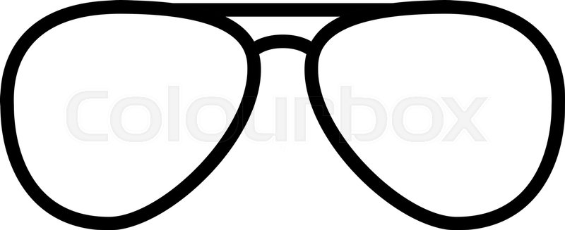 800x327 Vector Aviator Sunglasses Icon. Minimal Vacation Design Stock