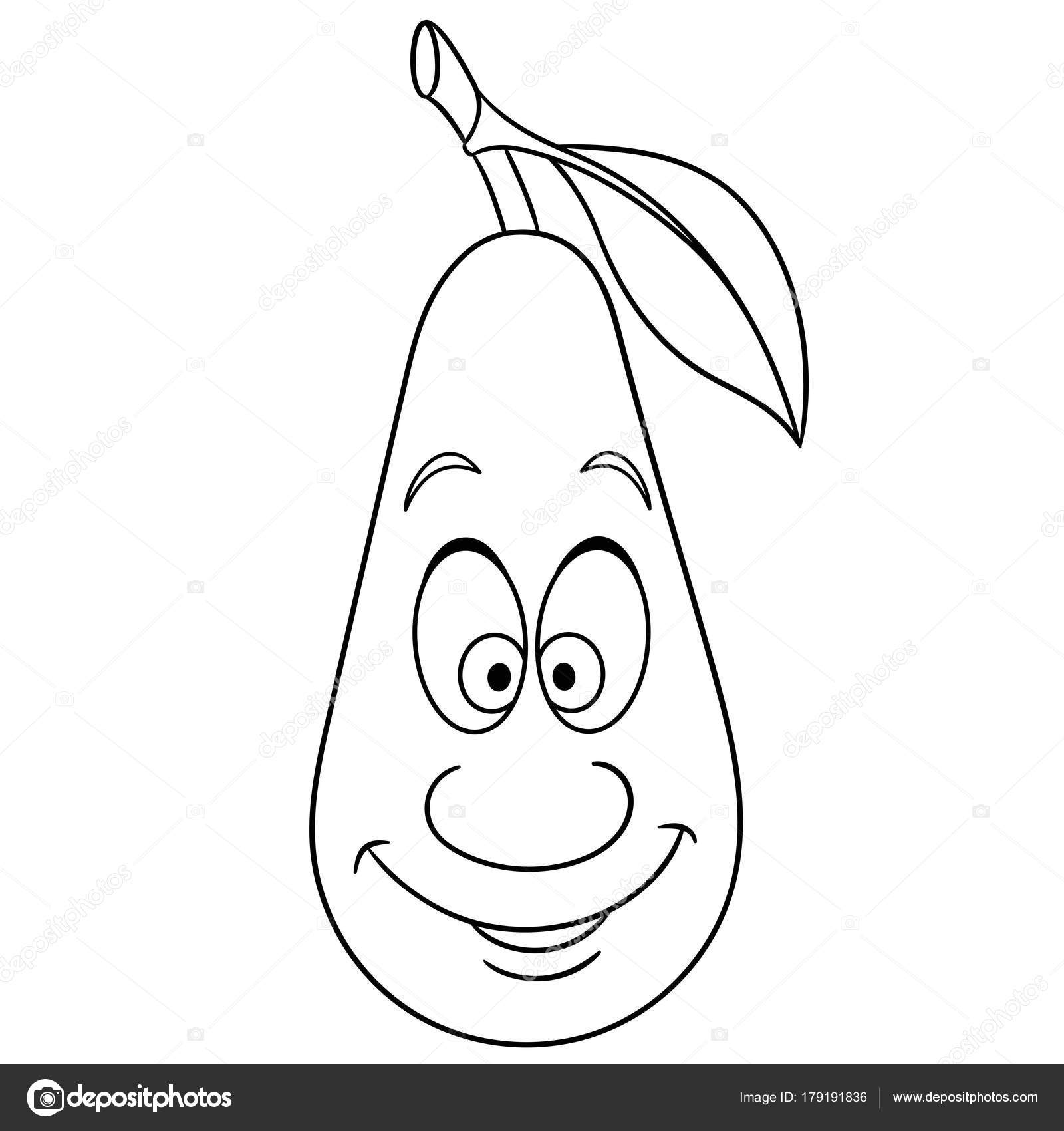 1600x1700 Coloring Book Coloring Page Cartoon Avocado Character Happy Fruit