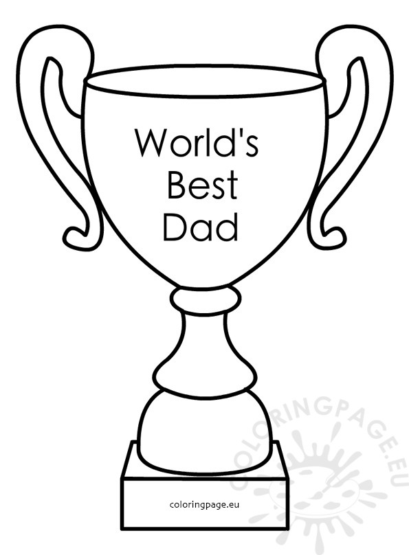 595x808 World's Best Dad Award Trophy Coloring Page