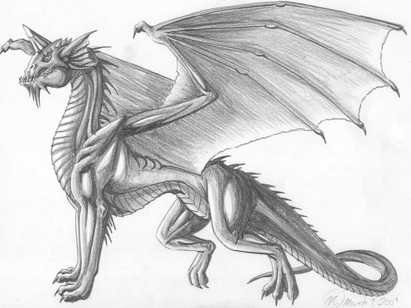 600x450 Blue Dragon Black And White By Creativegoth18