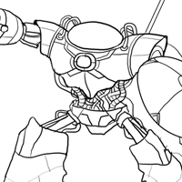 200x200 Create Line Art For A Medieval Robot Character Illustration