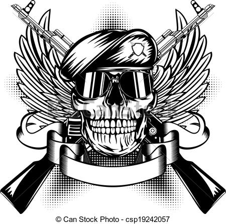 450x446 Drawn Soldiers Skull Logo
