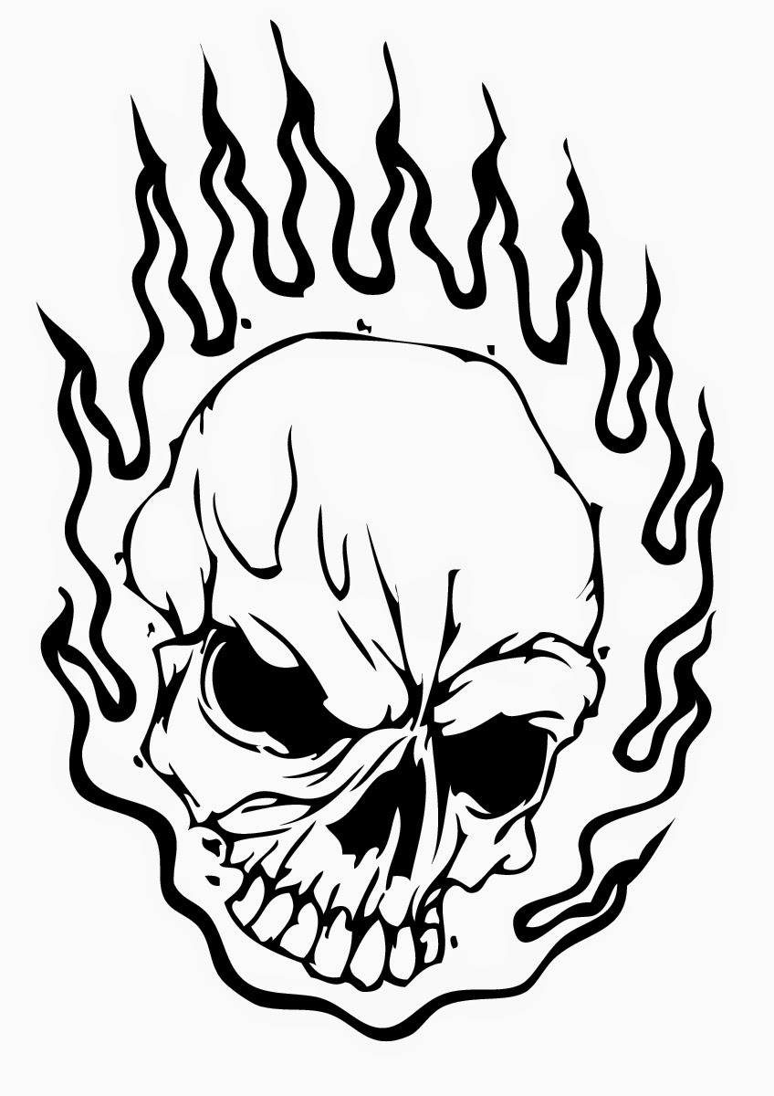 848x1200 Skull Coloring Page