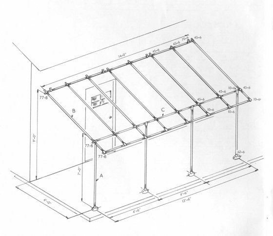 560x484 Awning Frame Using Kee Klamp Fittings
