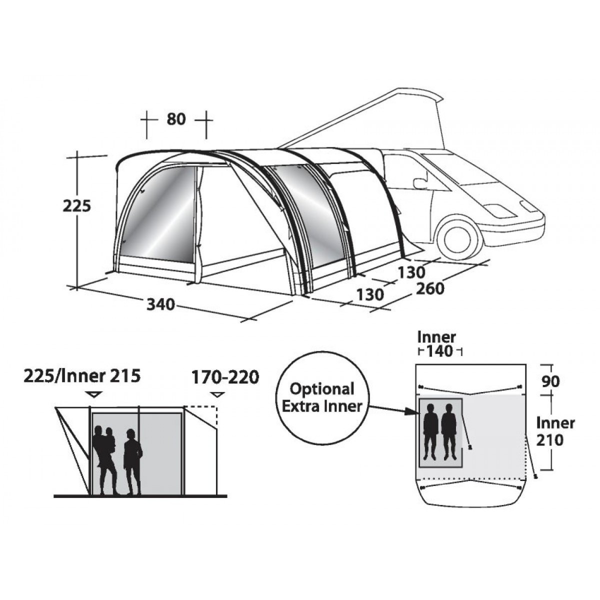 1200x1200 Outwell Smart Air Hollywood Freeway Tent