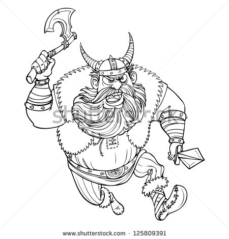 450x470 Ferocious Viking Running With An Ax