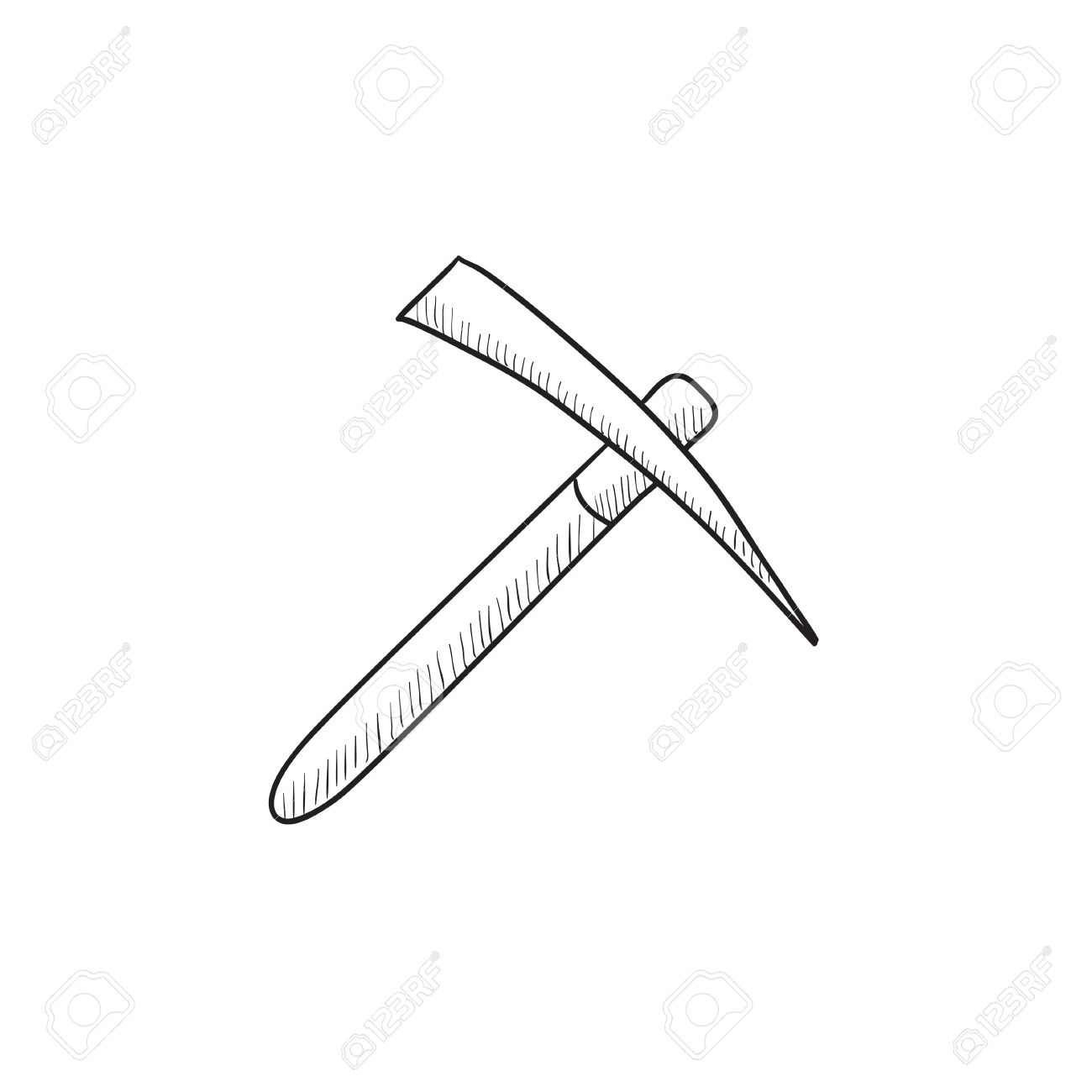 1300x1300 Pickax Vector Sketch Icon Isolated On Background. Hand Drawn