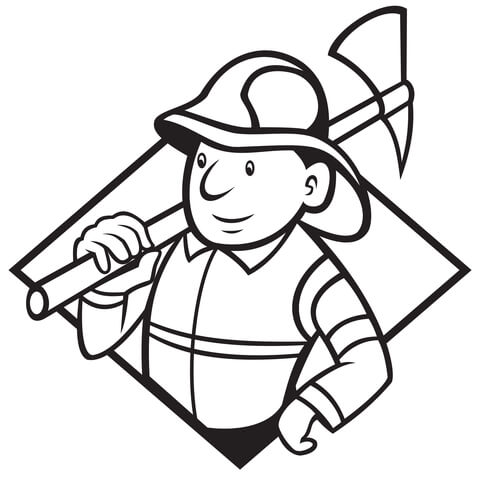 480x477 Fireman With Axe Coloring Page Free Printable Coloring Pages