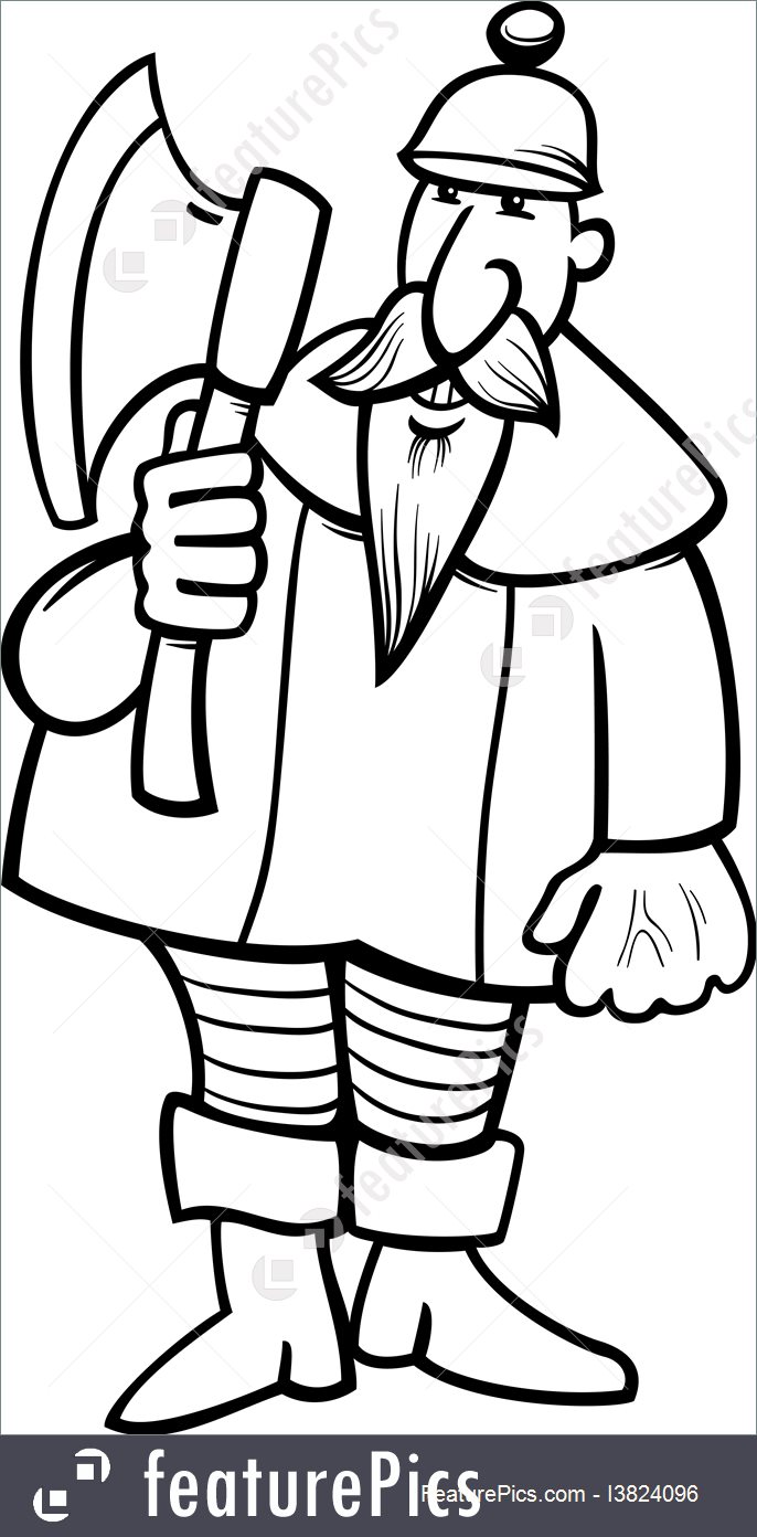 686x1392 Knight With Axe Cartoon Coloring Page Illustration