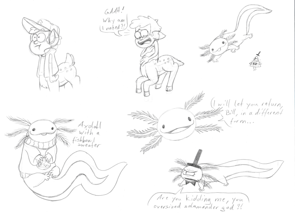 1024x741 Deerper And Axolotl Sketches By Metalatias5