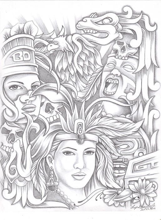 514x700 Aztec Drawings Aztec Drawing By Lupe Gonzalez