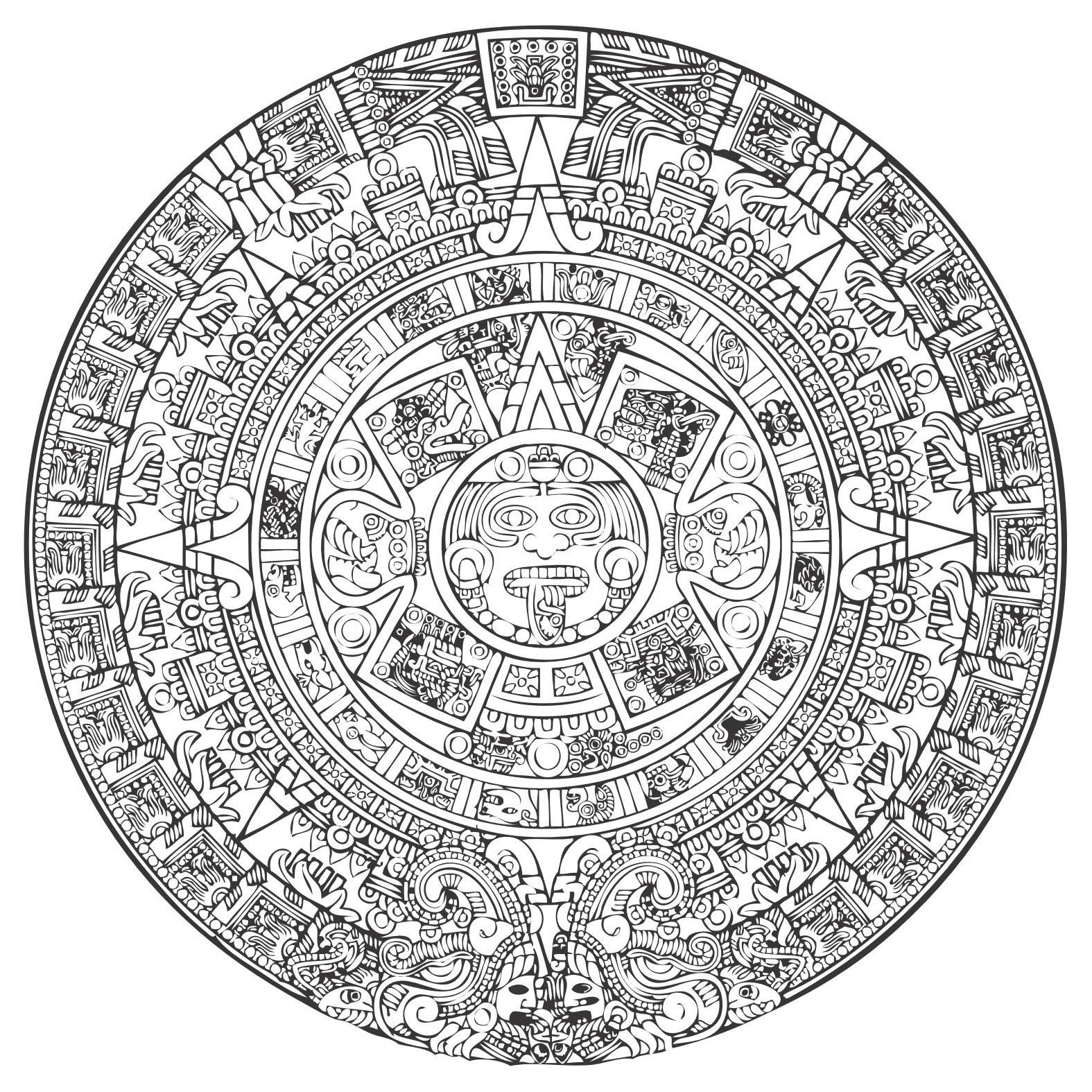 1575x1575 Aztec Calendar Vector [Eps File]