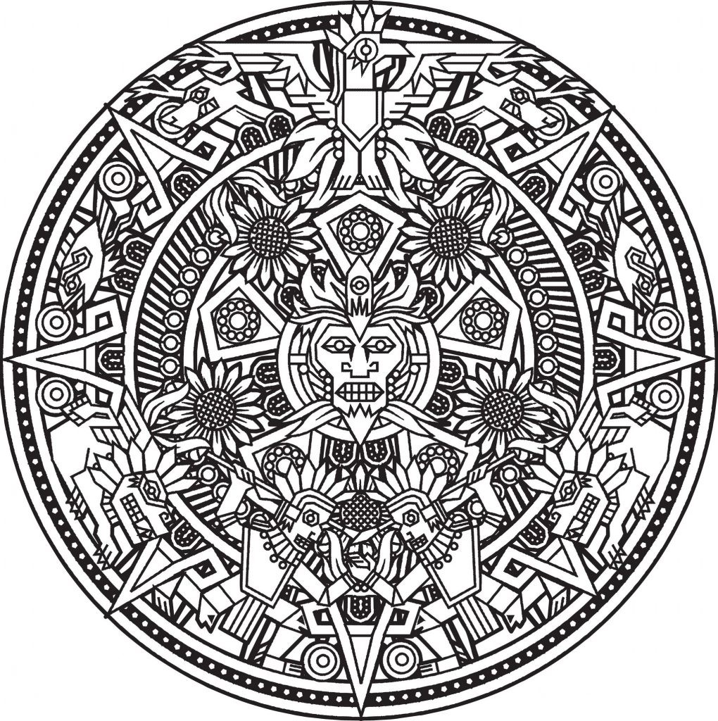 1020x1024 Coloring Pages Mayan Calendar Best Of Aztec Calendar Coloring Page