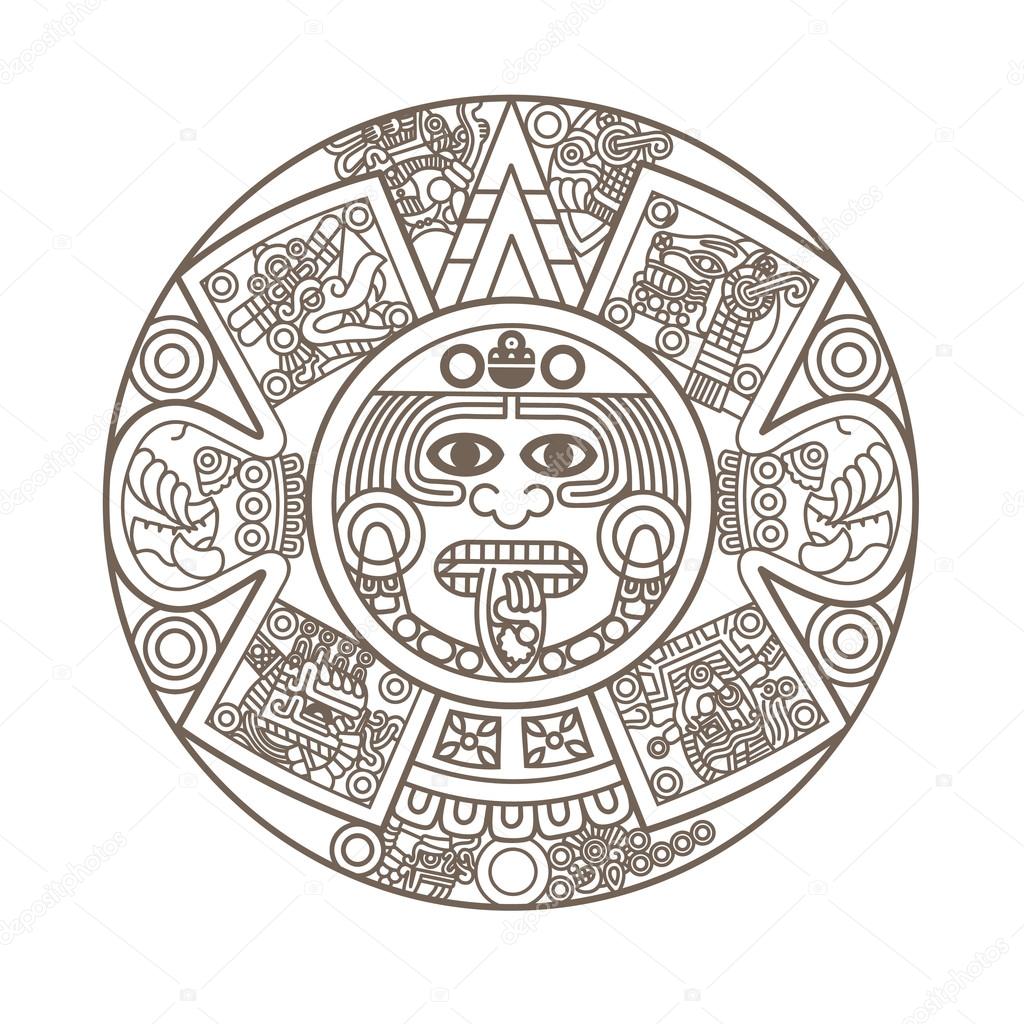 1024x1024 Stylized Aztec Calendar Stock Vector Epic22