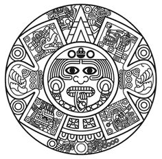 236x232 Mayan Calendar Face Outline