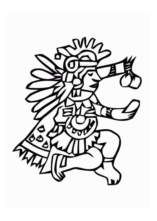 531x750 Coloring Page Aztec God