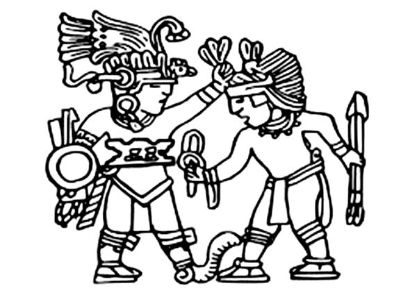 600x425 Aztec Colouring Sheets King Of Aztec Bless His Warrior Colouring