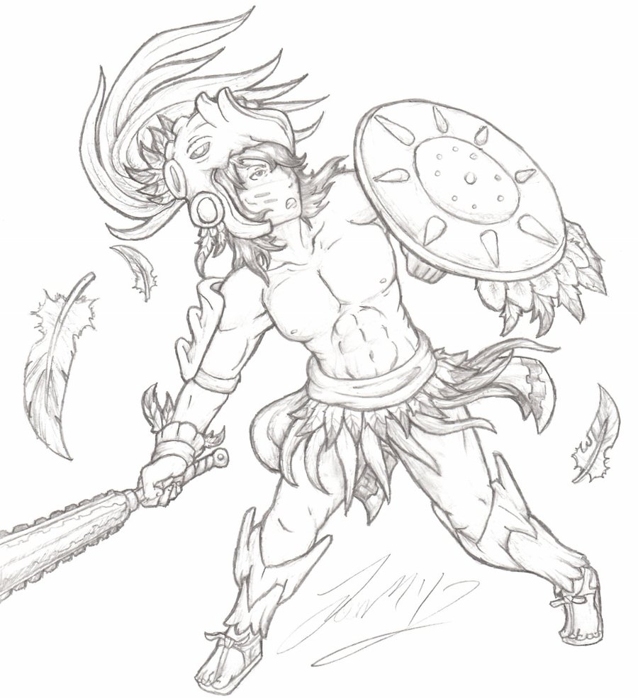 900x985 Aztec Eagle Warrior By Grimdarkcc