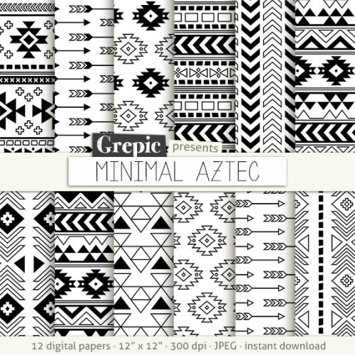 500x500 Aztec Digital Paper Aztec Daily Pretty