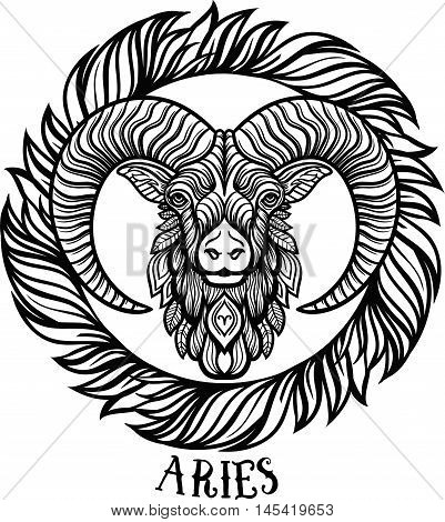 401x470 Detailed Aries Aztec Filigree Line Vector Amp Photo Bigstock